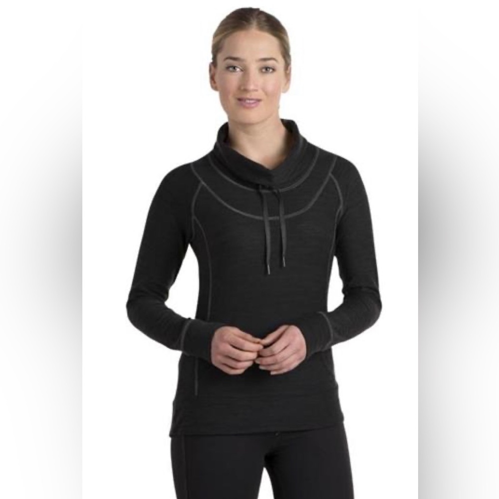 KÜHL Women's LEA Cowl neck Long Sleeved Carbon Dark Grey Pullover Size Large - Picture 2 of 11